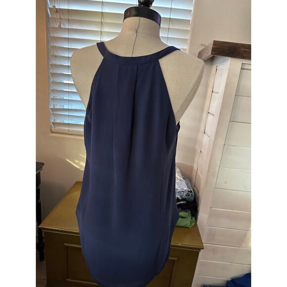 NWT Naked Zebra Women's Navy Blue Overlap Tank Top Size Large - Picture 4 of 8